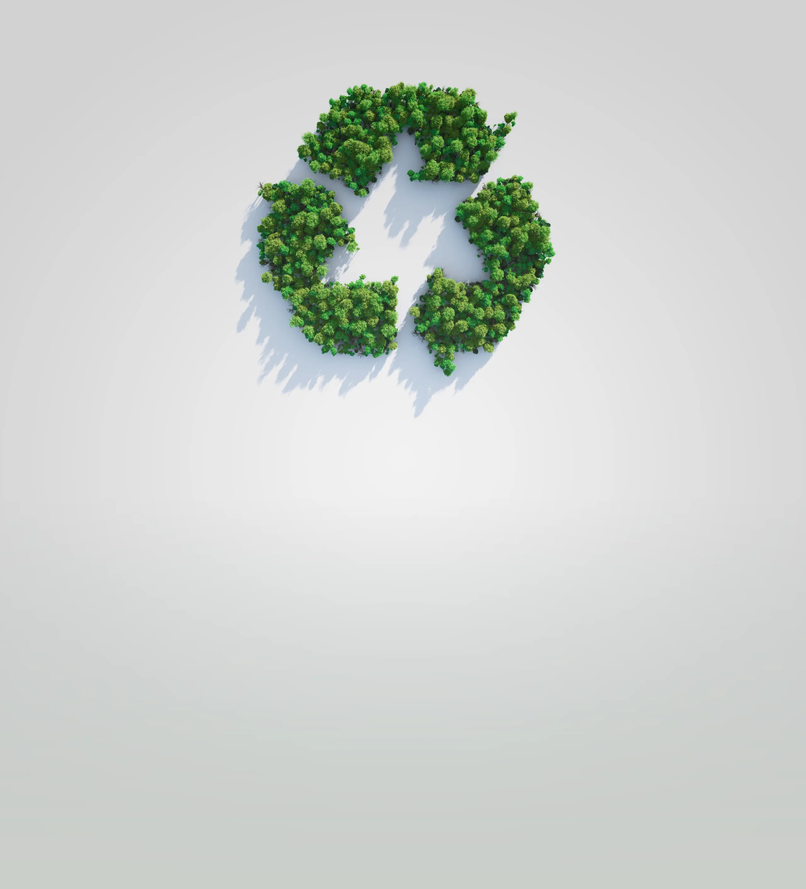 Artistic design of recycling symbol with trees