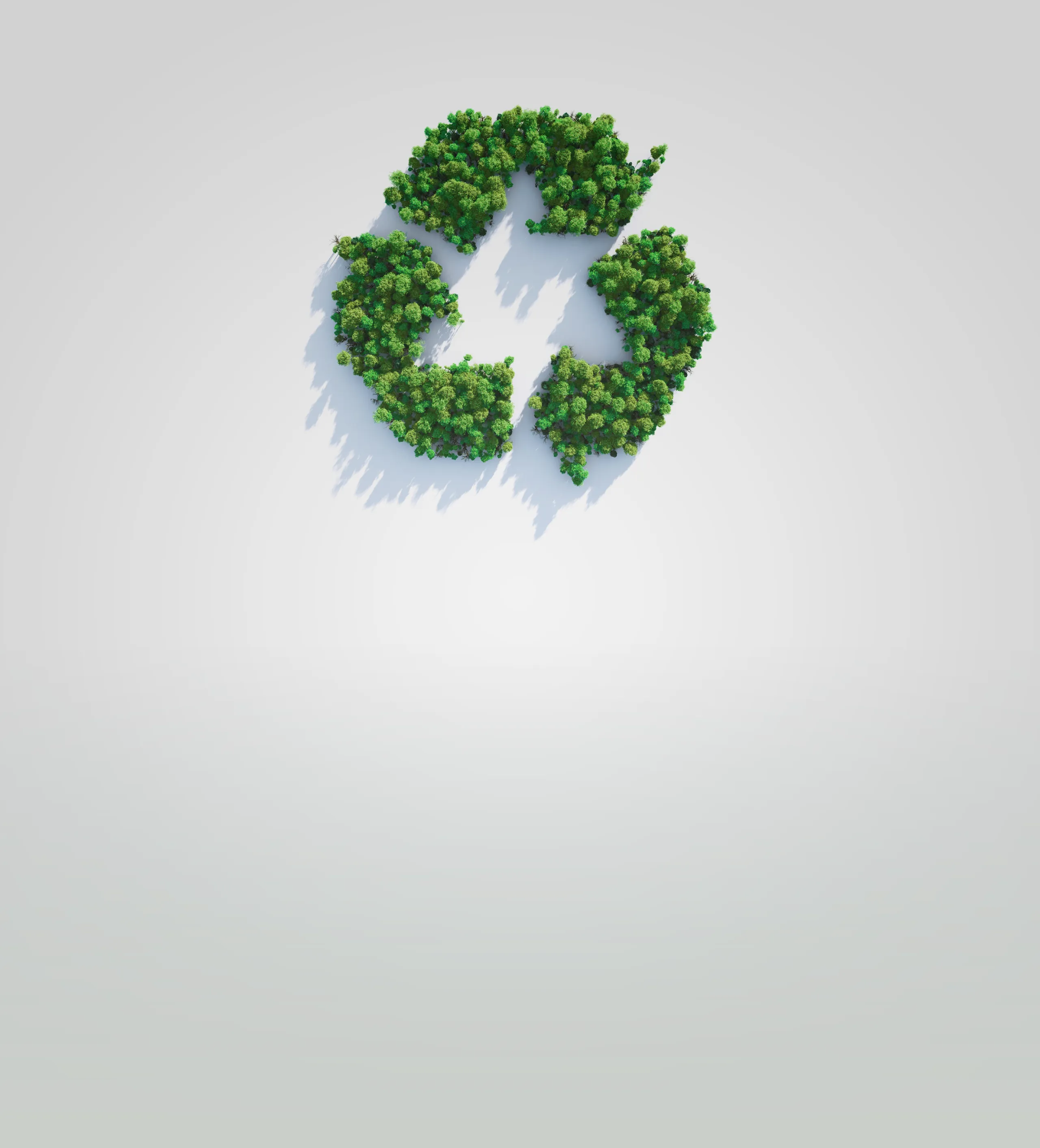 Artistic design of recycling symbol with trees