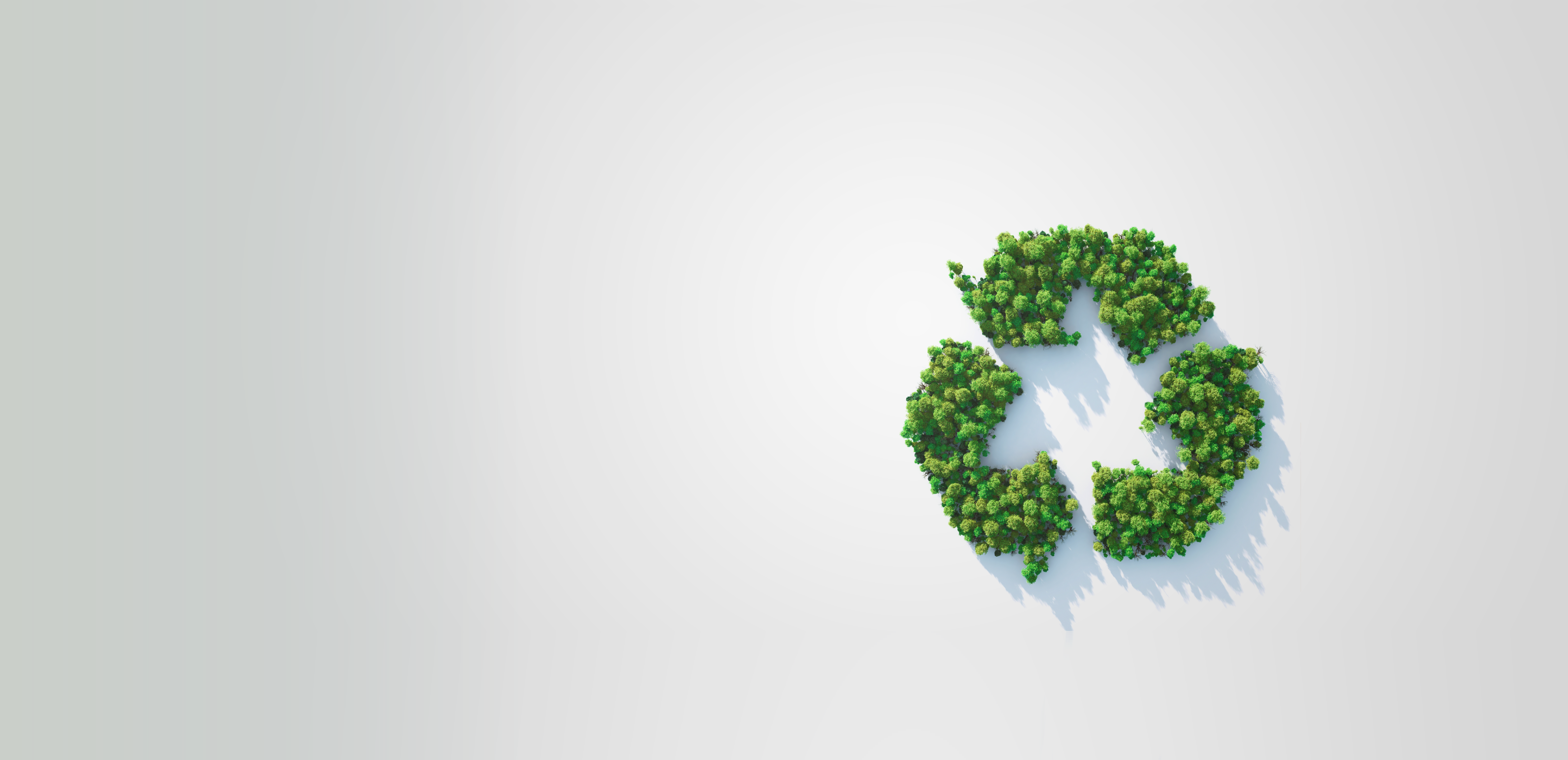 Artistic design of recycling symbol with trees